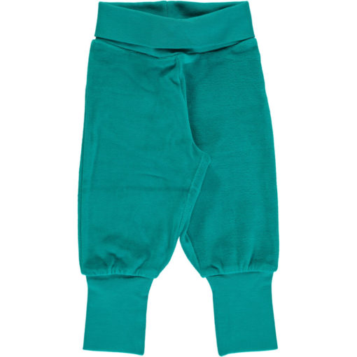 Maxomorra Pants Rib Velour Turquoise