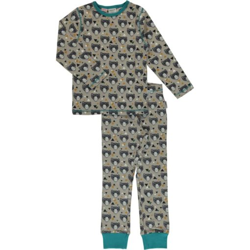 Maxomorra Pyjama Set LS GRIZZLY BEAR