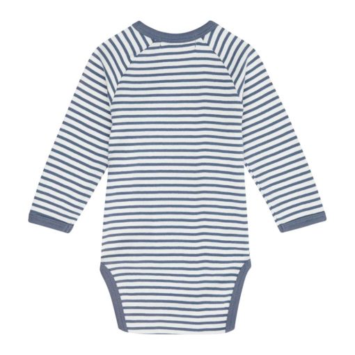 Sense Organics Wickelbody Langarm Ygon Blue Grey Stripes