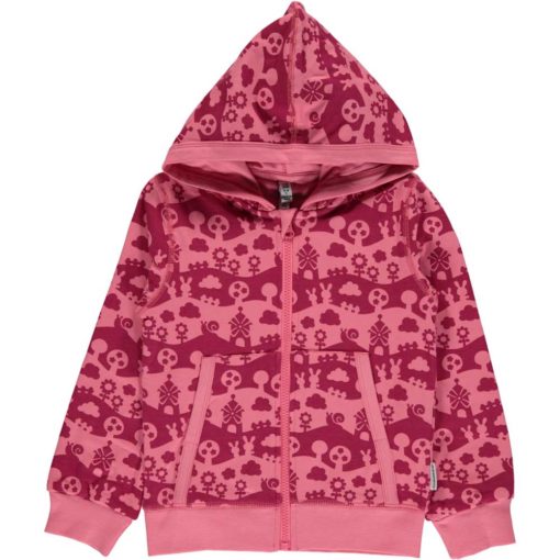 Maxomorra Cardigan Hood Pink Landscape