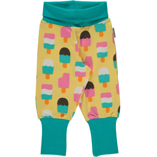 Maxomorra Pants Rib Ice Cream Yellow