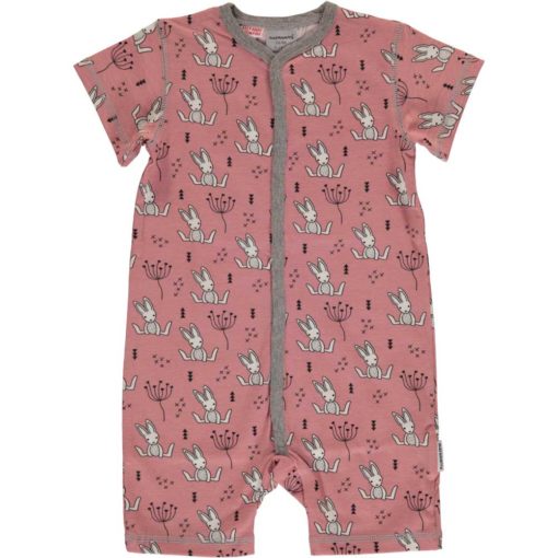 Maxomorra Rompersuit Button SS Sweet Bunny
