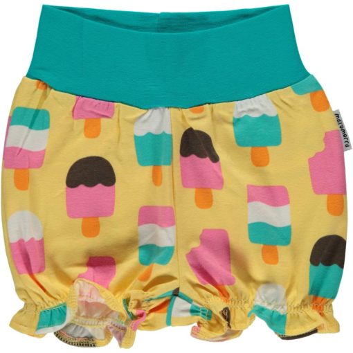 Maxomorra Shorts Rib Ice Cream Yellow