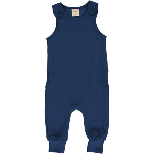 Maxomorra Playsuit Velour Solid Navy