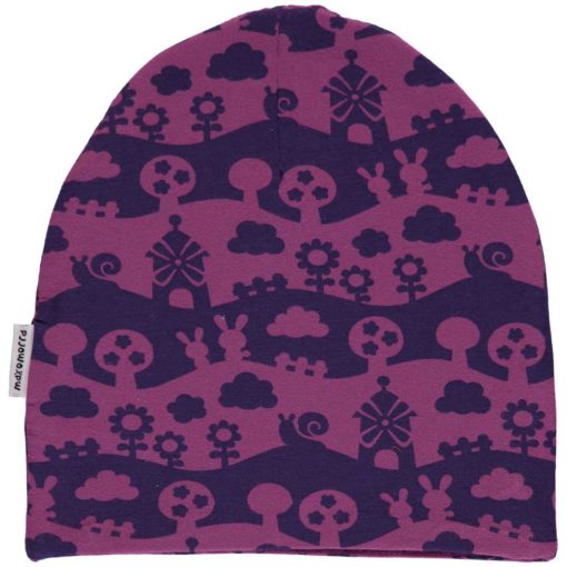 Maxomorra Hat Velour PURPLE LANDSCAPE