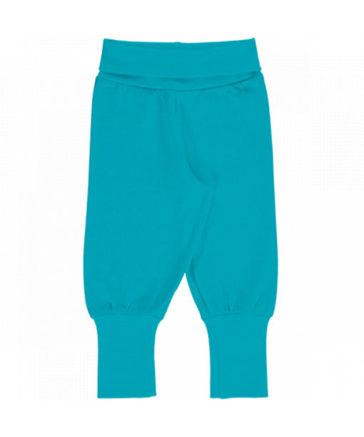 Maxomorra Pants Rib Solid TURQUOISE