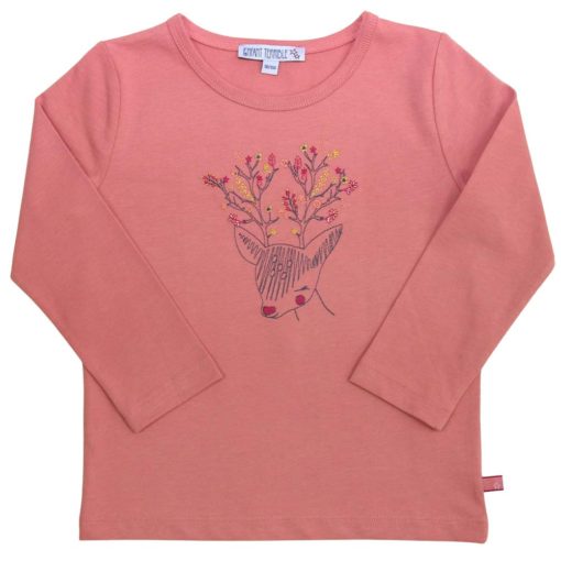 Enfant Terrible Shirt mit Hirschstickerei in dark rosé