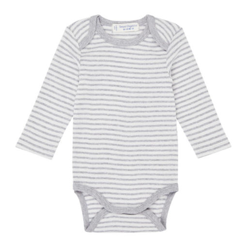 Sense Organics Body Langarm YVON Grey Stripes