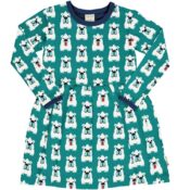 Maxomorra Dress Spin LS Arctic Bear