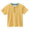 People Wear Organic Kurzarm-Shirt Henley honiggelb geringelt
