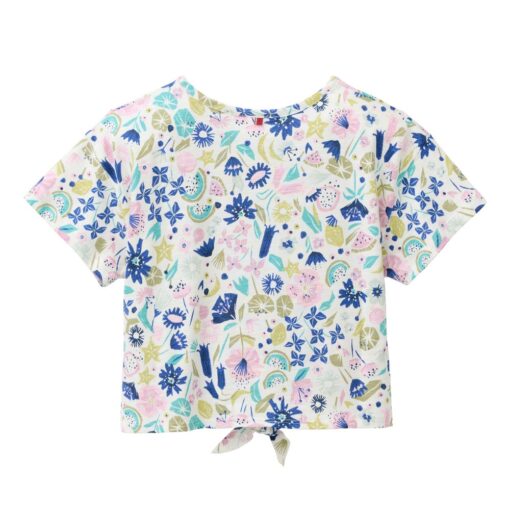 People Wear Organic Kurzarm-Shirt bunt tropische Blüte