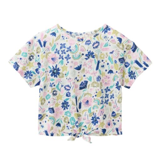 People Wear Organic Kurzarm-Shirt bunt tropische Blüte