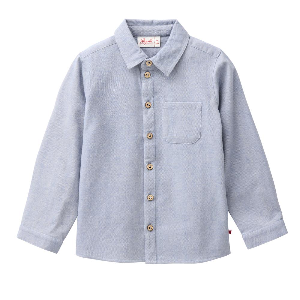 People Wear Organic Flanellhemd blaugrau melange