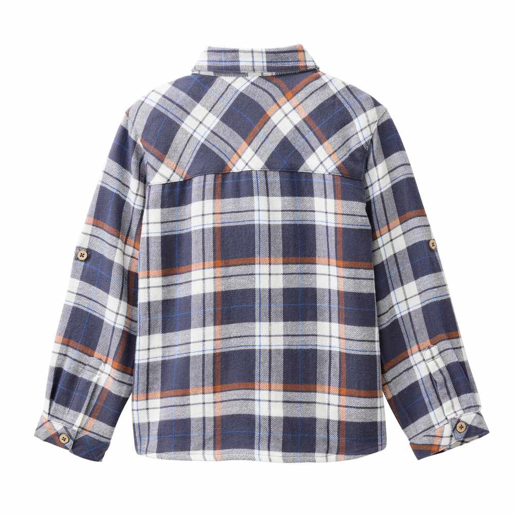 People Wear Organic Flanellhemd dunkelblau kariert