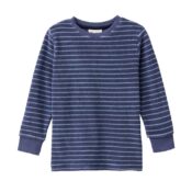 People Wear Organic Frottee-Pyjama nachtblau geringelt