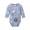 People Wear Organic Langarm-Body Herbstblumen rauchblau