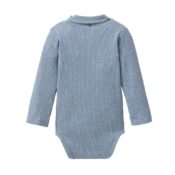 People Wear Organic Langarm-Body Rollkragen rauchblau melange