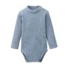 People Wear Organic Langarm-Body Rollkragen rauchblau melange