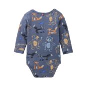 People Wear Organic Langarm-Body Waldtiere indigoblau
