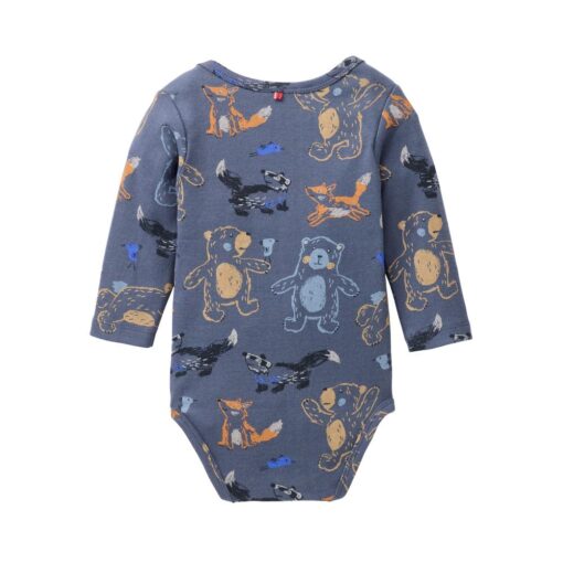 People Wear Organic Langarm-Body Waldtiere indigoblau