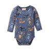 People Wear Organic Langarm-Body Waldtiere indigoblau