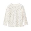 People Wear Organic Langarm-Shirt Stehkragen Blümchen weiß