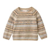 People Wear Organic Strick-Pullover sand gemustert