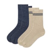 People Wear Organic 2-er Pack Ripp-Socken dunkelblau mix