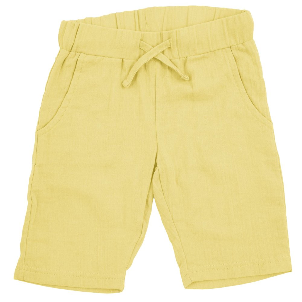 Maxomorra Shorts Knee Muslin Solid Yellow