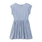 People Wear Organic Kurzarm-Kleid blaugrau geringelt