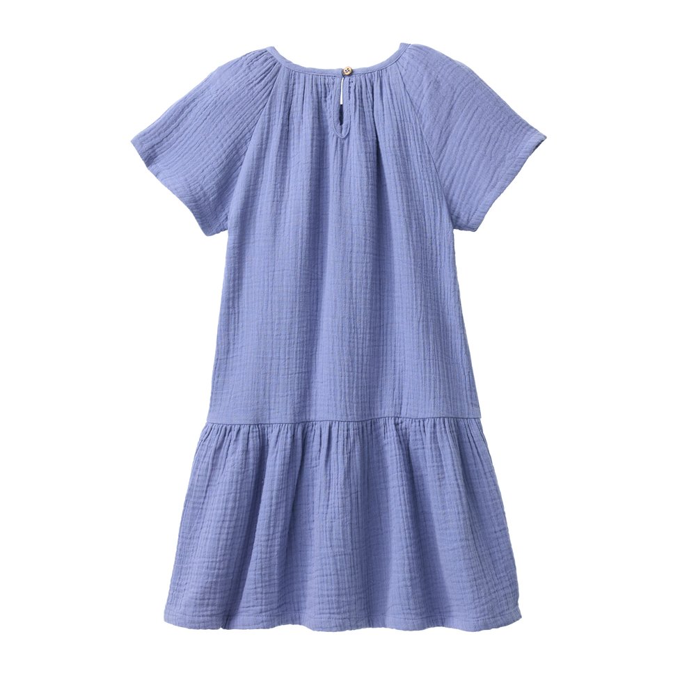 People Wear Organic Musselin-Kleid atlantik Kids