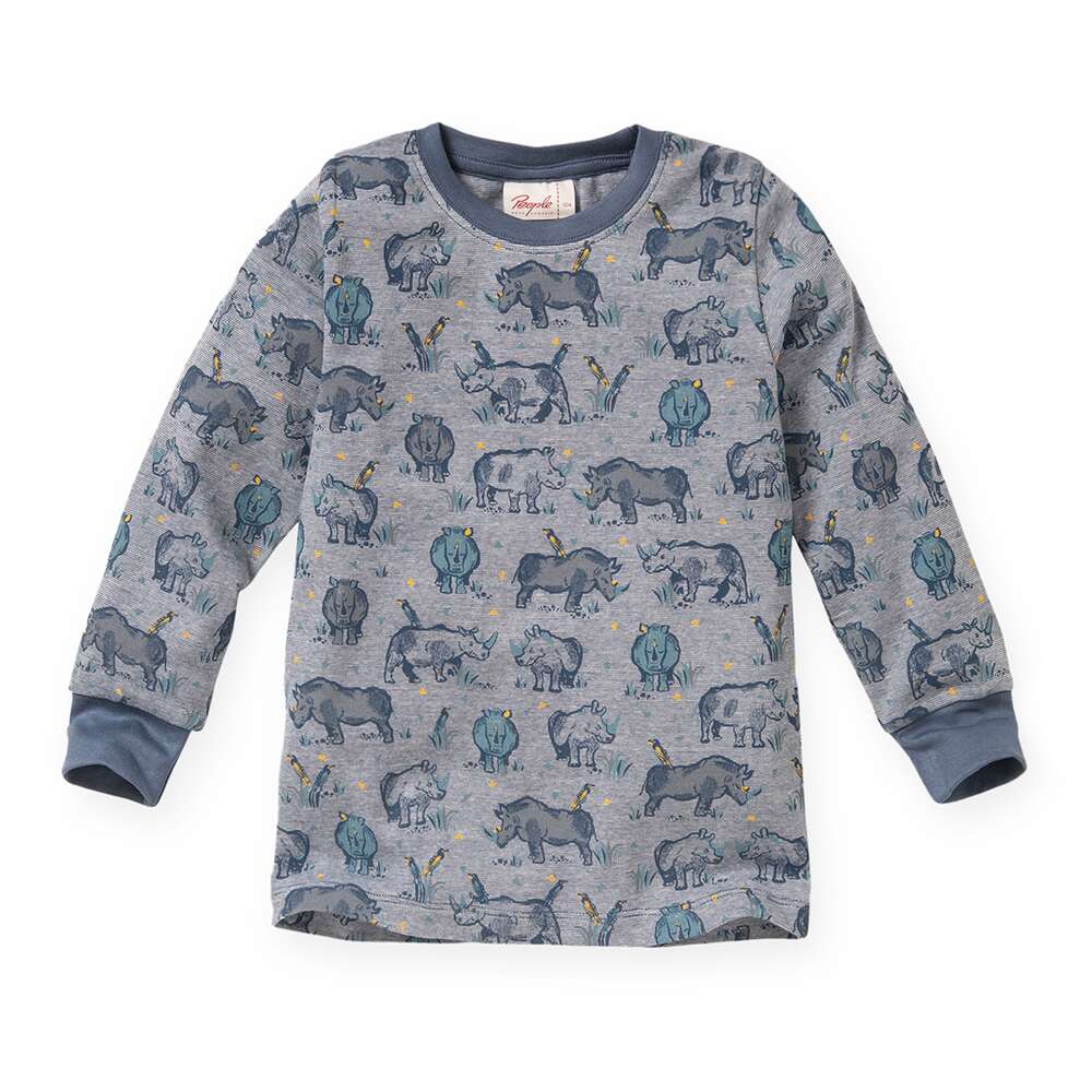 People Wear Organic Pyjama dunkles blau bedruckt