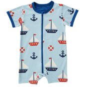 Maxomorra Rompersuit Zipper SS Sailboat