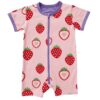 Maxomorra Rompersuit Zipper SS Strawberry