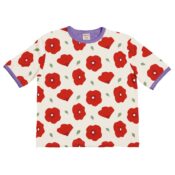 Maxomorra Top SS Oversized Poppy